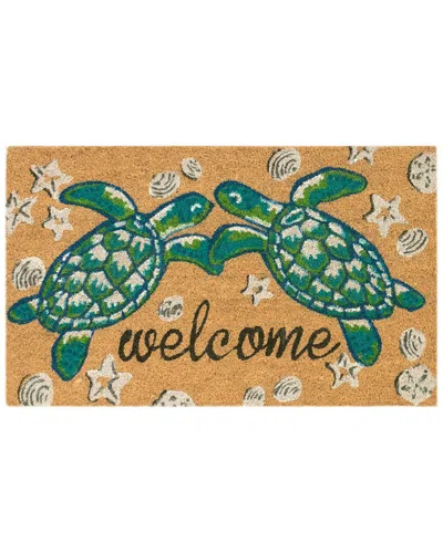 Liora Manne Natura Seaturtle Welcome Natural Coir Doormat