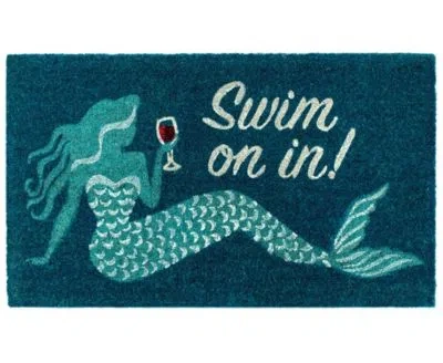 Liora Manne Natura Swim On In Ocean Coir Doormat In Blue