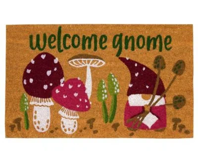 Liora Manne Natura Welcome Gnome Rug Collection In Tan