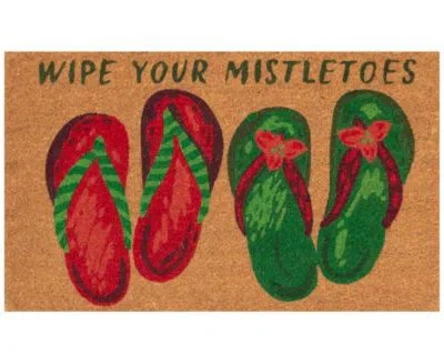 Liora Manne Natura Wipe Your Mistletoes Rug Collection In Tan