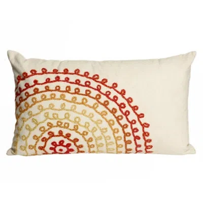 Liora Manne Ombre Threads Outdoor Rectangular Pillow Cover & Insert In White,red