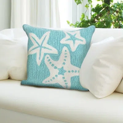 Liora Manne Outdoor Square Pillow Cover & Insert In Blue