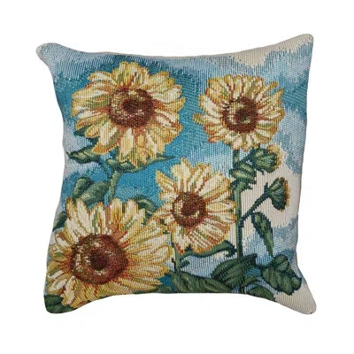 Liora Manne Polyester Lumbar Rectangular Indoor/outdoor Pillow Cover And Insert In Blue