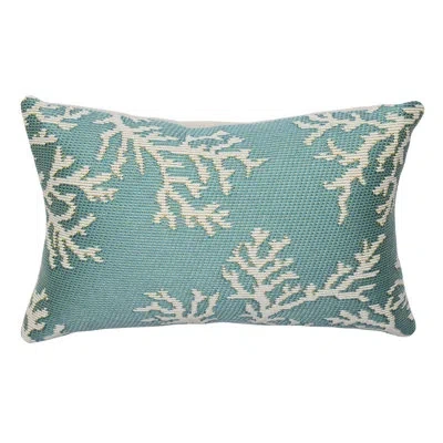 Liora Manne Polyester Throw Indoor/outdoor Pillow Cover And Insert In Aqua,ivory