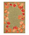 Liora Manne Ravella Falling Leaves Border Area Rug, 5' X 7'6 In Green