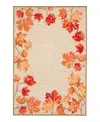 Liora Manne Ravella Falling Leaves Border Area Rug, 7'6 X 9'6 In Neutral