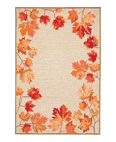 Liora Manne Ravella Falling Leaves Border Area Rug, 7'6 X 9'6 In Neutral