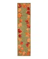 Liora Manne Ravella Falling Leaves Border Runner Area Rug, 2' X 8' In Green