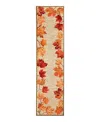 Liora Manne Ravella Falling Leaves Border Runner Area Rug, 2' X 8' In Neutral
