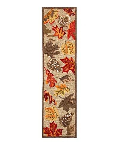 Liora Manne Ravella Falling Leaves Runner Area Rug, 2' X 8' In Neutral
