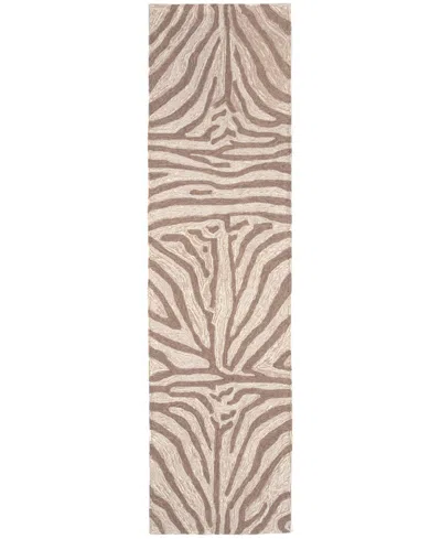 Liora Manne Ravella Zebra 2'x8' Runner Area Rug In Brown