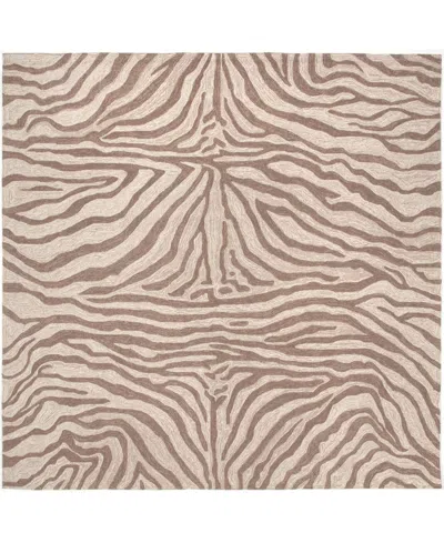 Liora Manne Ravella Zebra 8'x8' Square Area Rug In Brown