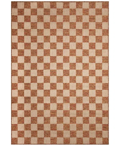 Liora Manne Roma Checkerboard 5'3"x7'3" Area Rug In Rust