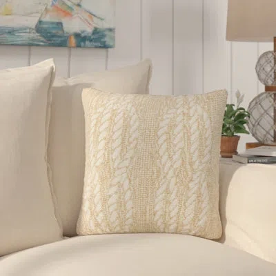 Liora Manne Ropes Outdoor Square Pillow Cover & Insert In Tan