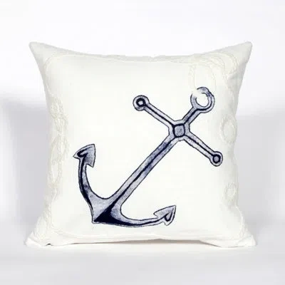 Liora Manne Vision Ii Marina Outdoor Square Pillow Cover & Insert In White