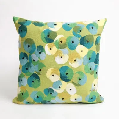 Liora Manne Vision Ii Pansy Outdoor Square Pillow Cover & Insert In Lime
