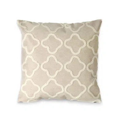 Liora Manne Visions I Crochet Tile Indoor/outdoor Throw Pillow In White