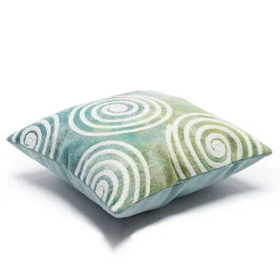 Liora Manne Visions Iv Lumbar Rectangular Indoor / Outdoor Pillow In Curl Aqua