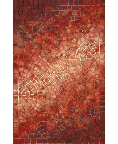 Liora Manne Visions V Arch Tile 3'6" X 5'6" Outdoor Area Rug In Red