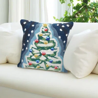 Liora Manne Xmas Tree Outdoor Square Pillow Cover & Insert