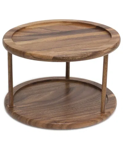 Lipper International Acacia 2 Tier Turntable In Brown