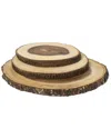 Lipper International Acacia Bark 3 Tier Swivel Server In Brown