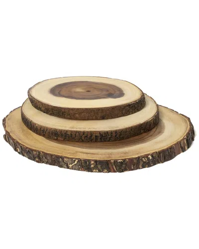 LIPPER LIPPER INTERNATIONAL ACACIA BARK 3 TIER SWIVEL SERVER