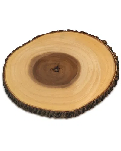 Lipper International Acacia Bark Footed Server