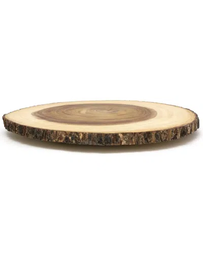 Lipper International Acacia Bark Slab Lazy Susan In Brown