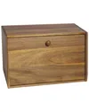 Lipper International Acacia Bread Box With Solid Door In Brown