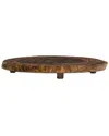 Lipper International Acacia Burl Finish Large Footed Server In Brown