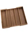 Lipper International Acacia Expandable Cutlery Holder In Brown