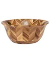 Lipper International Acacia Hand Pieced Herringbone Bowl In Brown