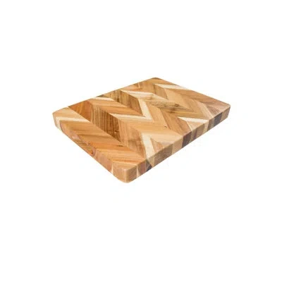 Lipper International Acacia Herringbone Rectangular Cutting/serve Board With Inset Handles, Large