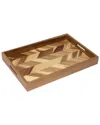 Lipper International Acacia Herringbone Serving Tray In Brown