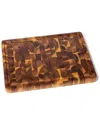 Lipper International Acacia Large End Grain Cutting Board With Cutout Handles In Brown