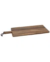 Lipper International Acacia Paddle Board With Leather Tie In Brown