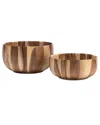 Lipper International Acacia Sunburst Salad-for-two Bowl In Brown