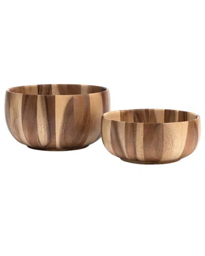 Lipper International Acacia Sunburst Salad-for-two Bowl In Brown