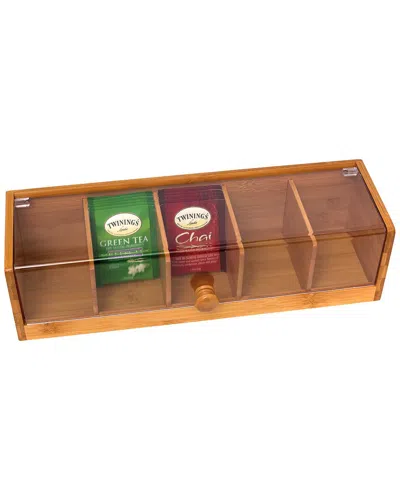 Lipper International Bamboo 5-section Tea Box With Acrylic Cover
