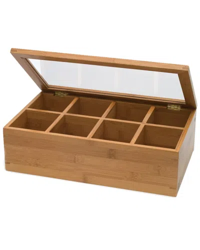 Lipper International Bamboo 8-section Tea Box With Acrylic Lid In Brown