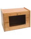 Lipper International Bamboo Bread Box With Acrylic Window In Brown