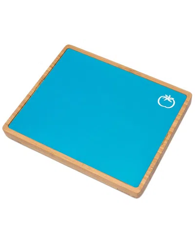 Lipper International Bamboo Cutting Board With 6 Cutting Mats In Blue
