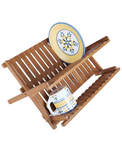 Lipper International Bamboo Folding Dish Rack In Brown