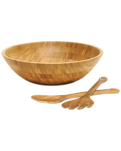 Lipper International Bamboo Large Salad Bowl In Brown