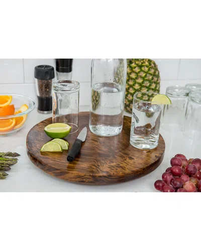 Lipper International Burl Finish Lazy Susan In Brown