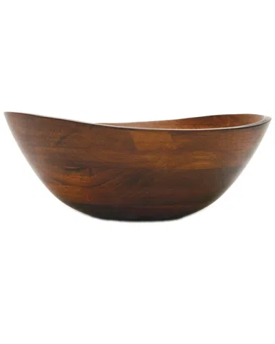 Lipper International Cherry Matte Finish Wavy Rim Large Bowl In Brown