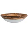 Lipper International Large Acacia Bowl With Lacquer Bottom In Brown