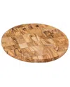Lipper International Olive Wood Round Mosaic Board In Brown