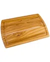 Lipper International Teak Herringbone Board With Juice Well In Neutral